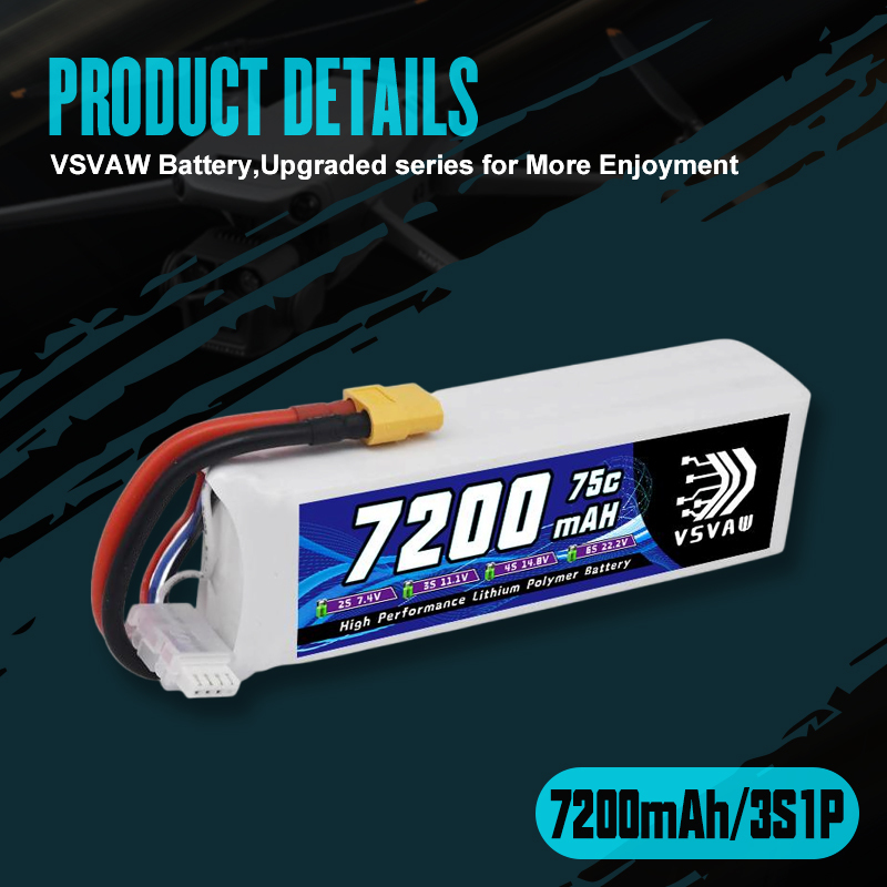 VSVAW 3S Lipo Battery 11.1V 72 - Drone Battery Plate 评论和价格