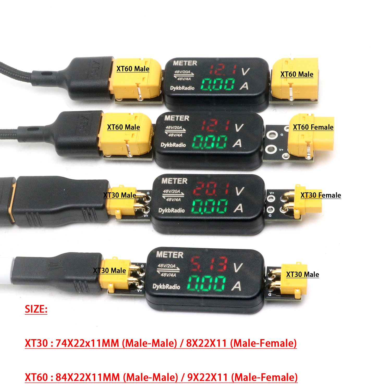 XT30/XT60 20A/4A DC Voltage Cu - Drone Battery Voltage Checker 评论和价格