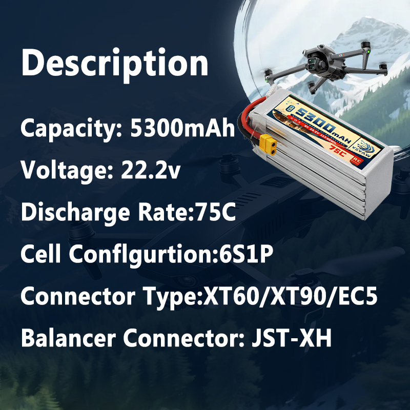 VSVAW 6S 5300mAh Lipo Battery  - Drone Battery Plate 评论和价格