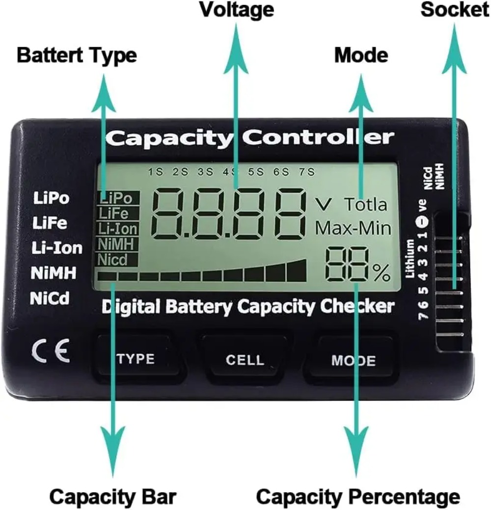 Battery Capacity Checker Digit - Drone Battery Voltage Checker 评论和价格