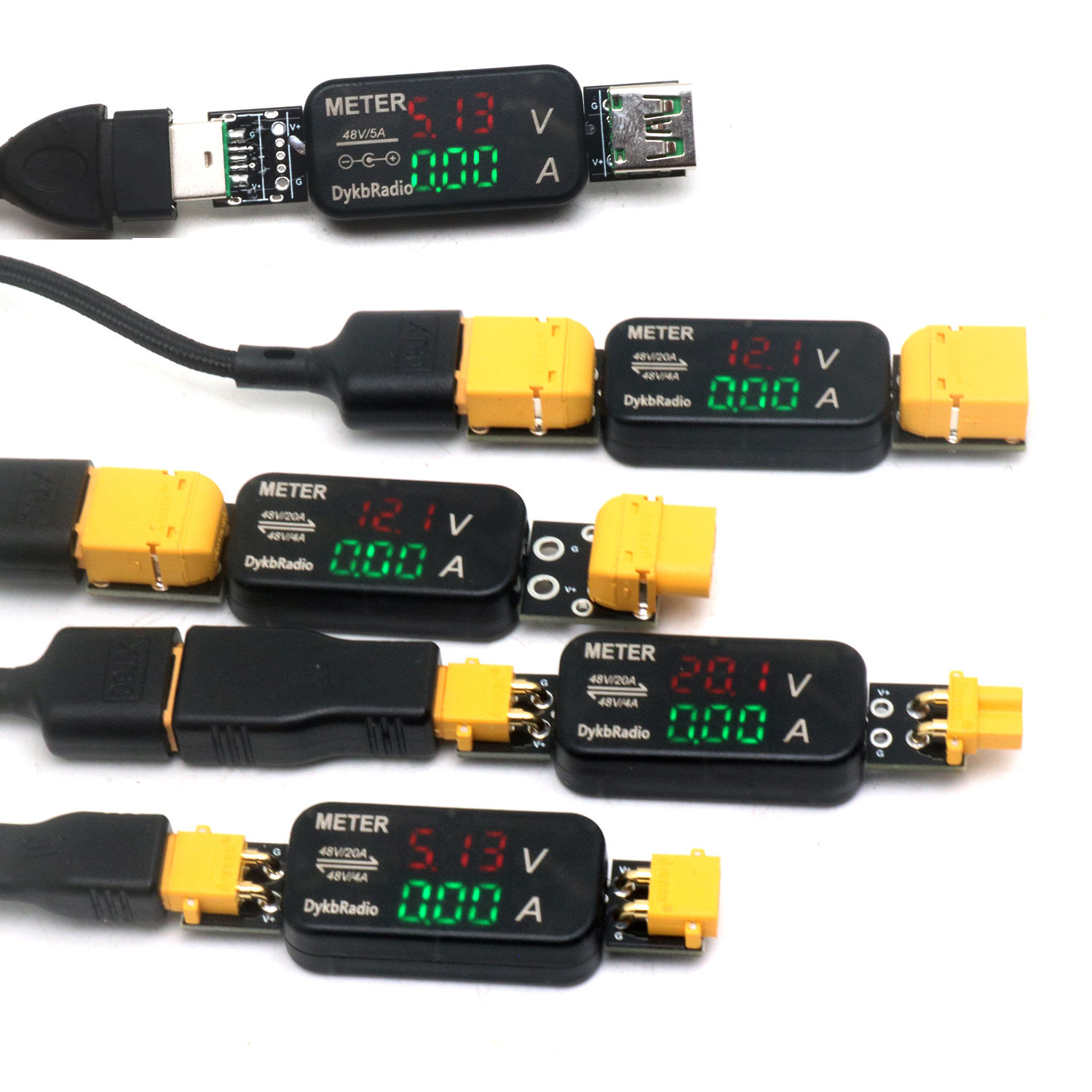 USB XT60 XT30 Voltmeter Ammete - Drone Battery Voltage Checker 评论和价格