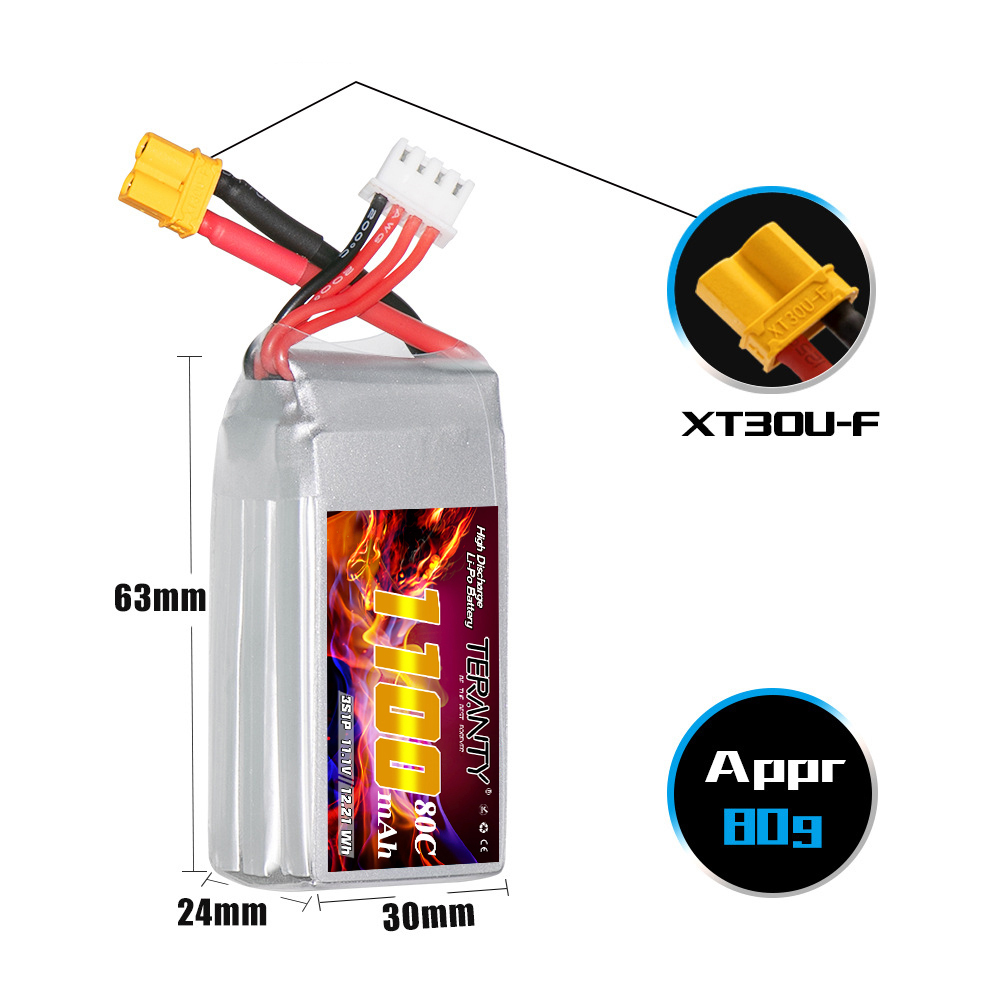 TERANTY 3S 11.1V 1100mAh 80C/1 - Drone Battery 4S 评论和价格