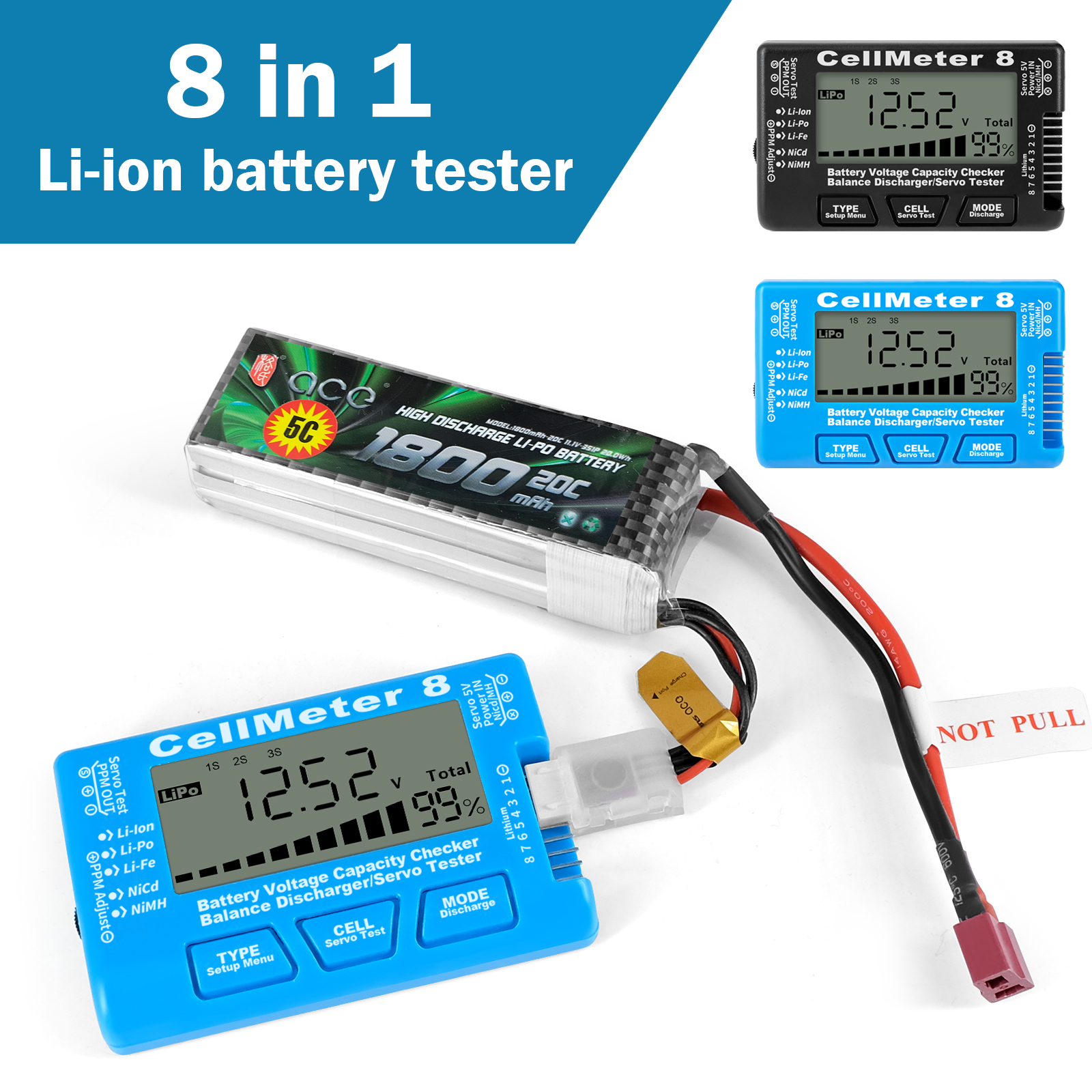 8 in 1 CellMeter 8 Battery Cap - Drone Battery Voltage Checker 评论和价格