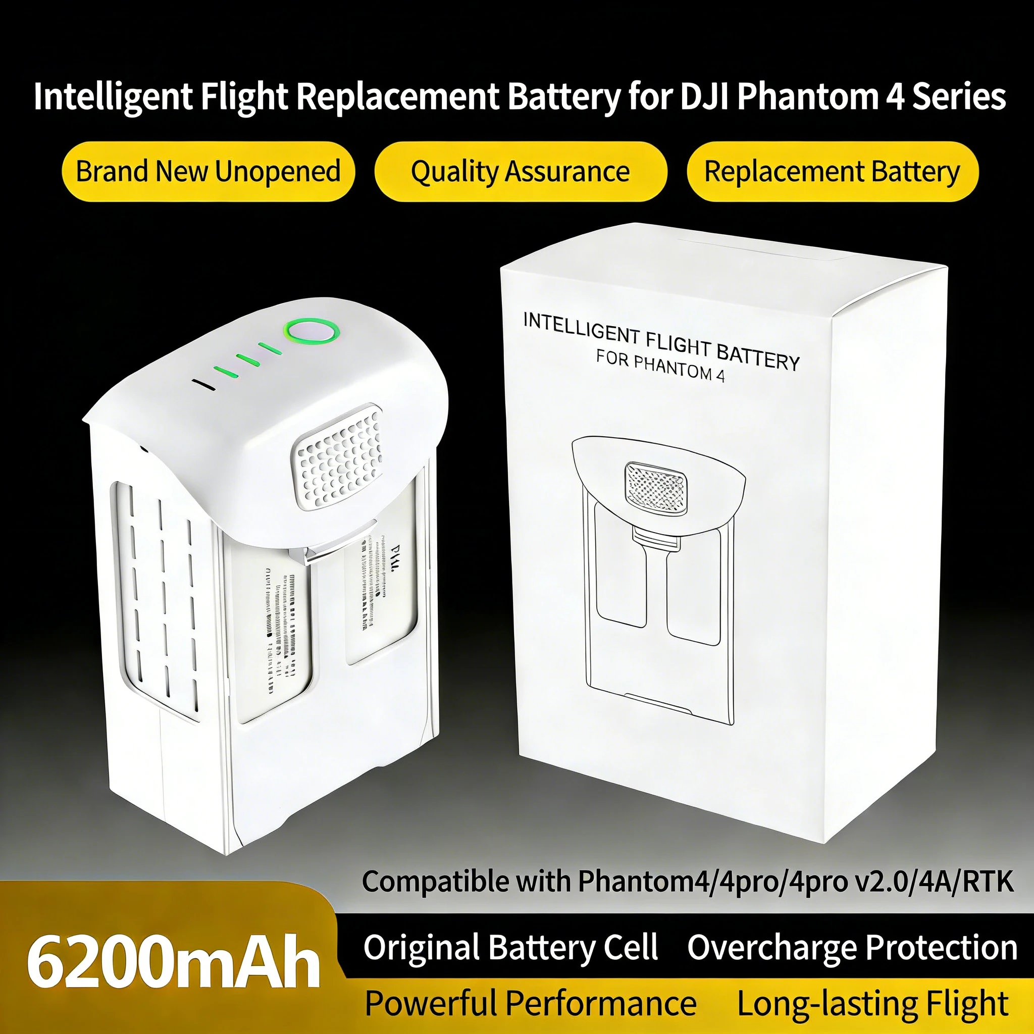 New Phantom 4 battery 6200mah  - Drone Battery Li-Ion 评论和价格