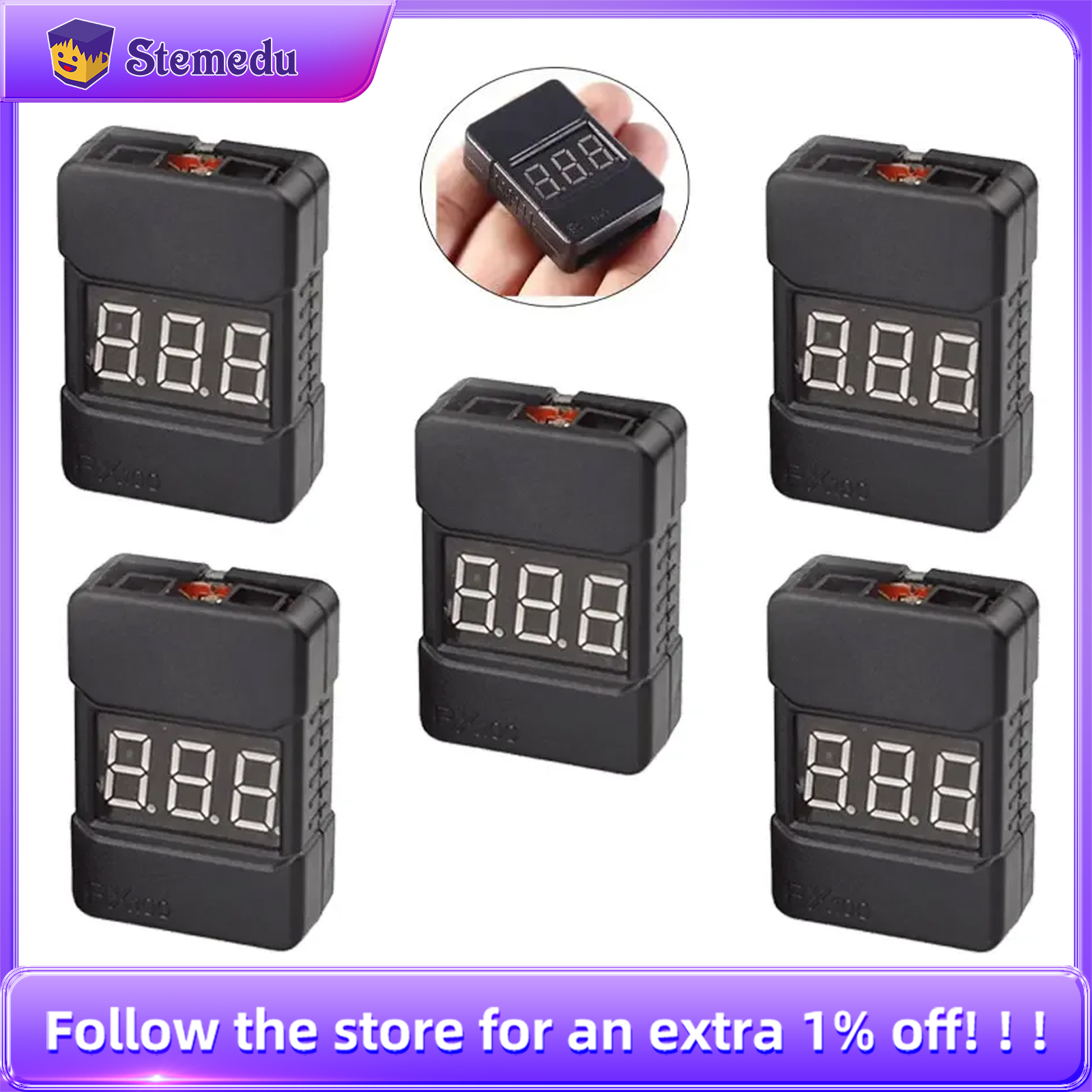 BX100 1-8S Lipo Battery Voltag - Drone Battery Alarm 评论和价格