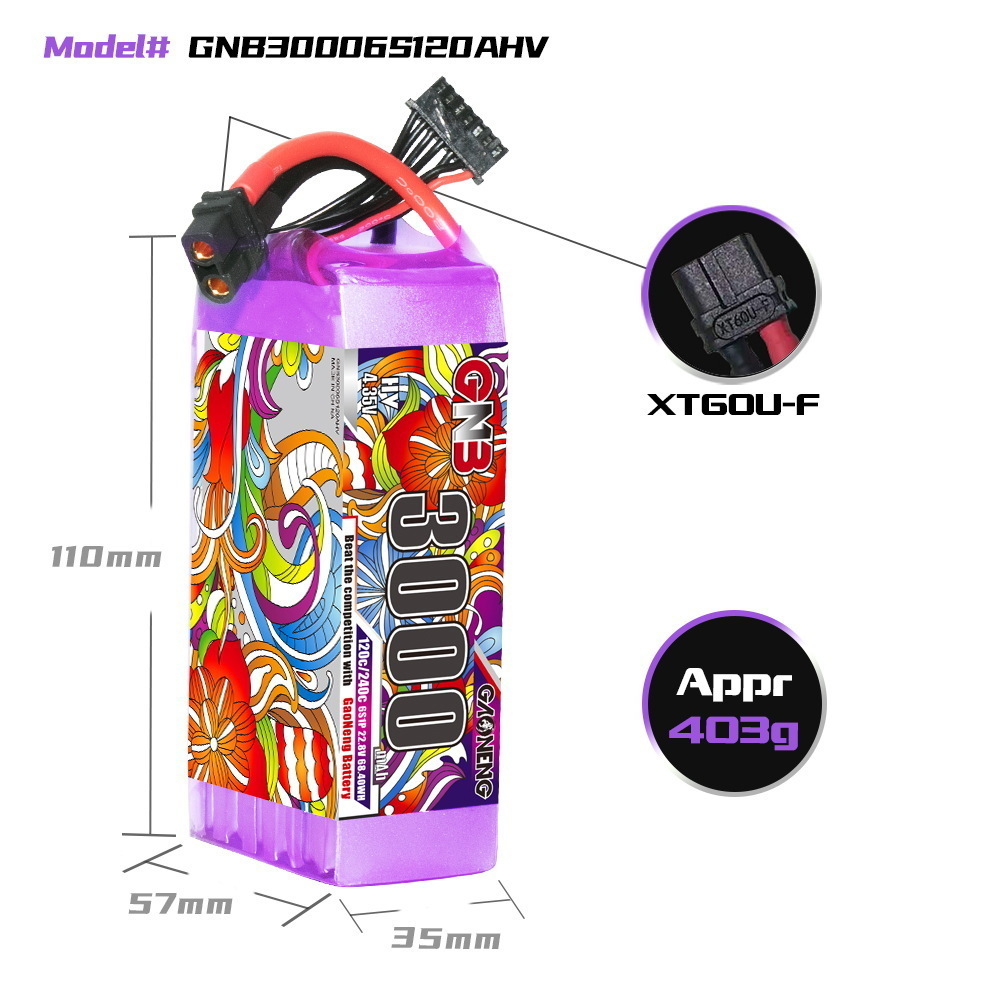 GNB Lipo Battery 6S 22.8V 3000 - Drone Battery Lipo 评论和价格
