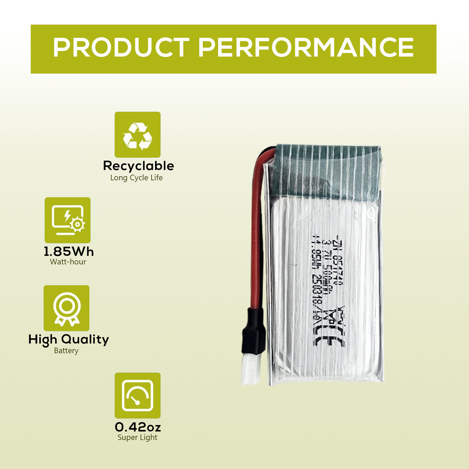 5Pcs 3.7V 500mAh LiPo Batterie - Drone Battery Balance Charger 评论和价格