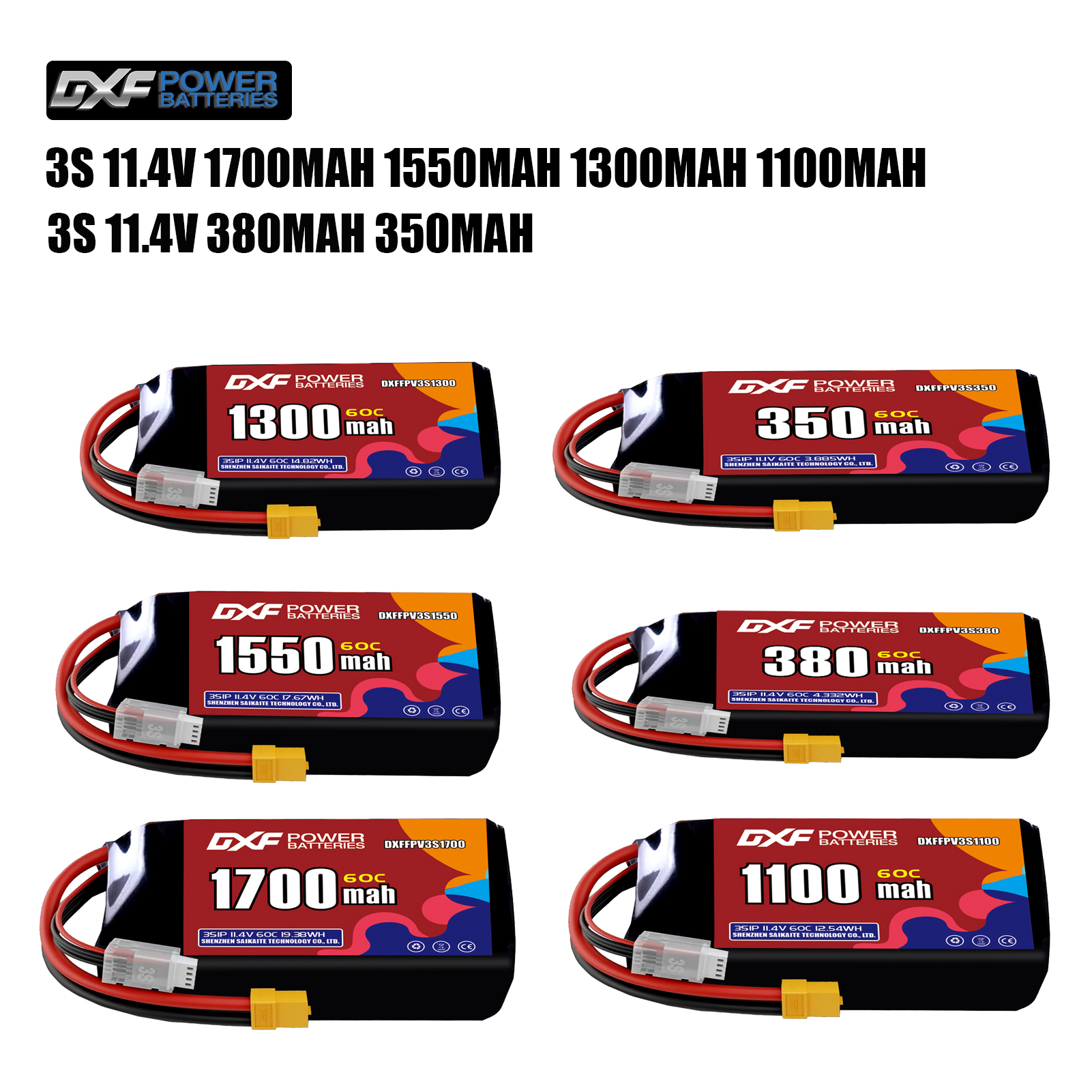 DXF Lipo 3S Battery 11.4V 1700 - Drone Battery 4S 评论和价格