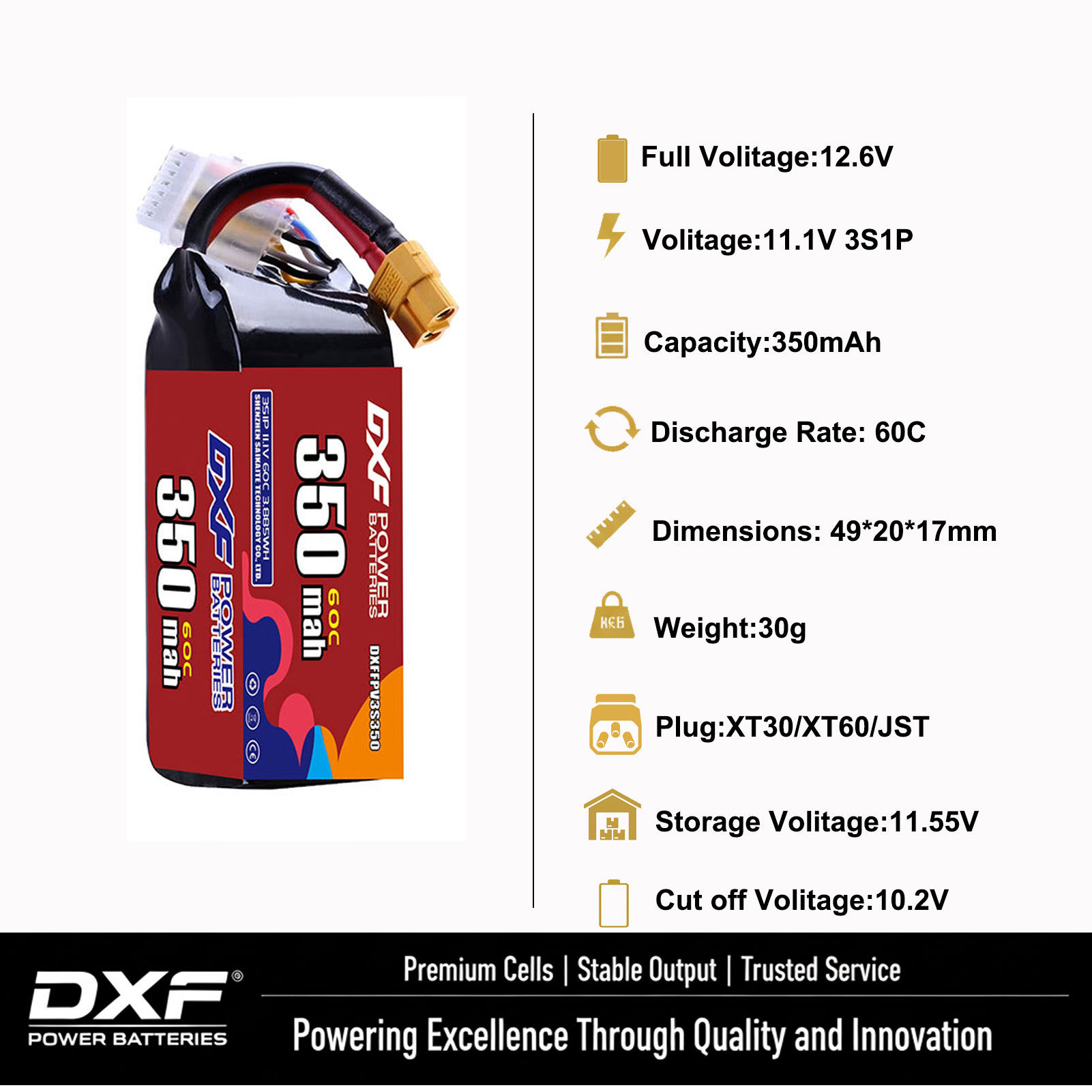 DXF Lipo 3S Battery 11.4V 1700 - Drone Battery 4S 评论和价格